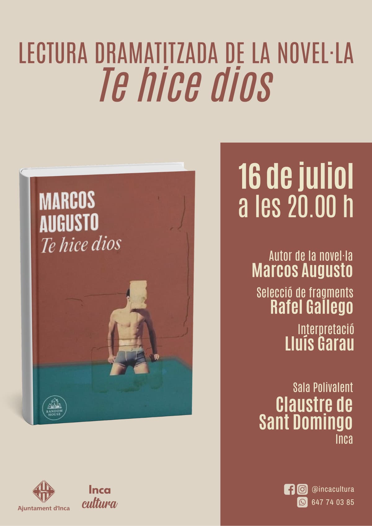 Presentación del libro "Te hice dios"