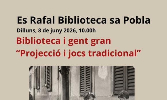 Projecció jocs tradicionals. Biblioteca i gent gran