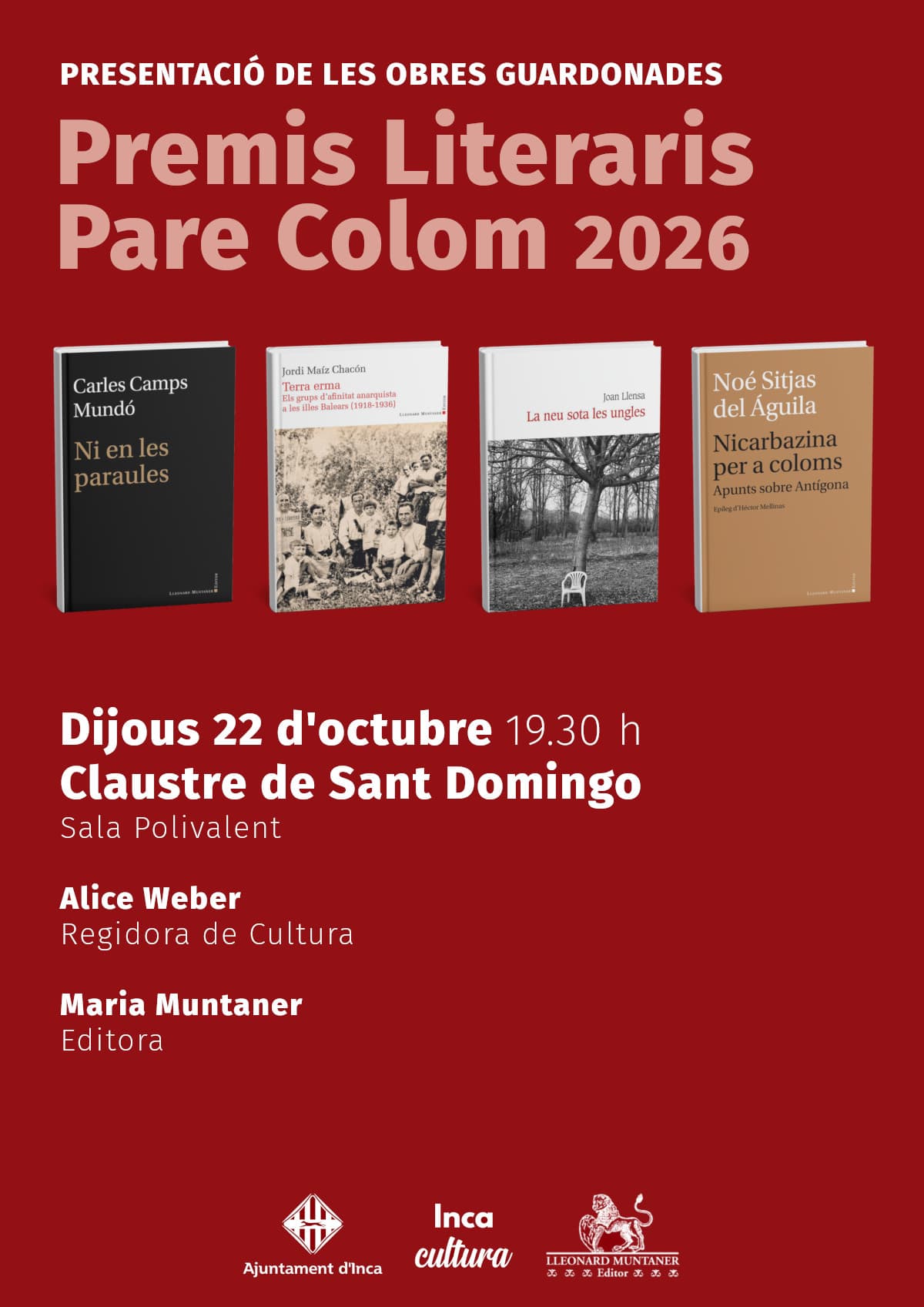 Pare Colom Literary Awards: presentation of the award-winning works