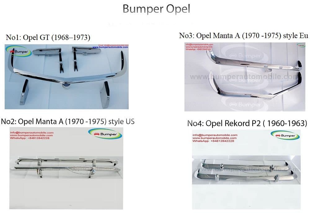 Opel GT (1968 to 1973) / Opel Manta A / Opel Rekord P2 bumpers classic car