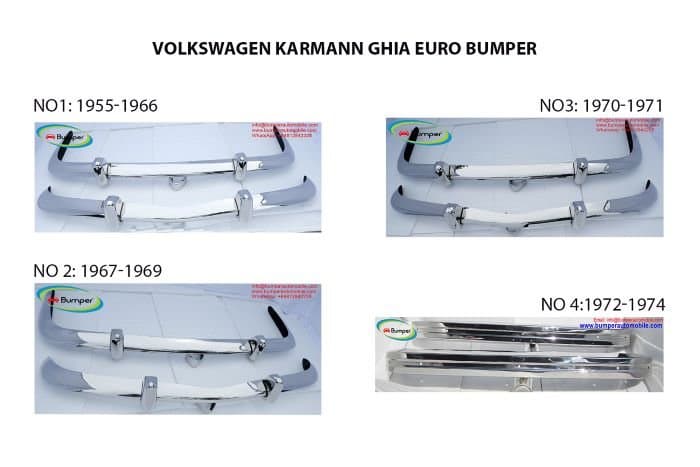 Volkswagen Karmann Ghia Stoßstange im Euro-Stil (1955 – 1974) aus Edelstahl