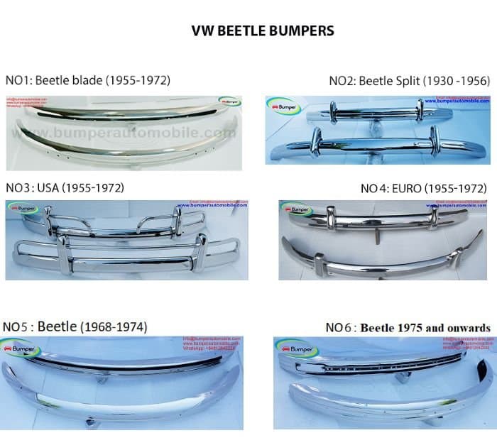 Volkswagen Käfer Stoßstangen (1955-1975) und später aus Edelstahl