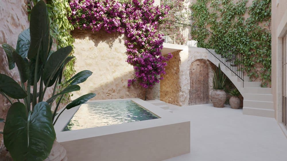 ARTÀ: PROJECT WITH LICENSE FOR TOWNHOUSE, COURTYARD POOL AND ROOFTOP TERRACE