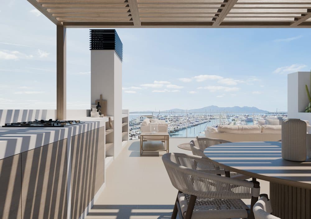 PUERTO POLLENÇA: LUXUS-PENTHOUSE 100 M VOM HAFEN UND STRAND ENTFERNT